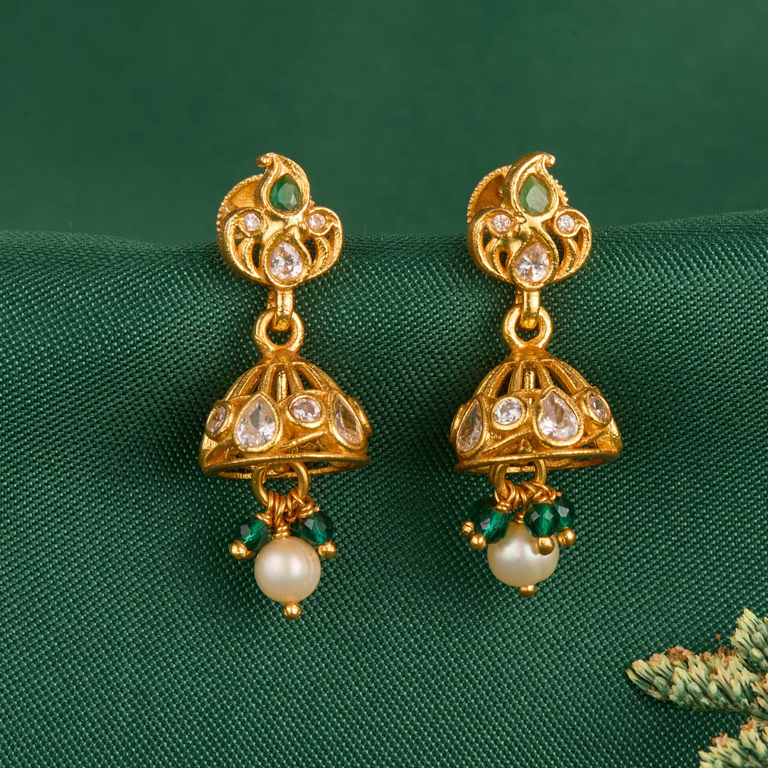 Vrusni Stone Jhumkas