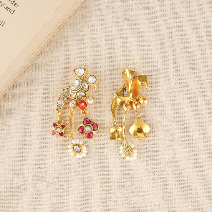 Flower bird Earrings