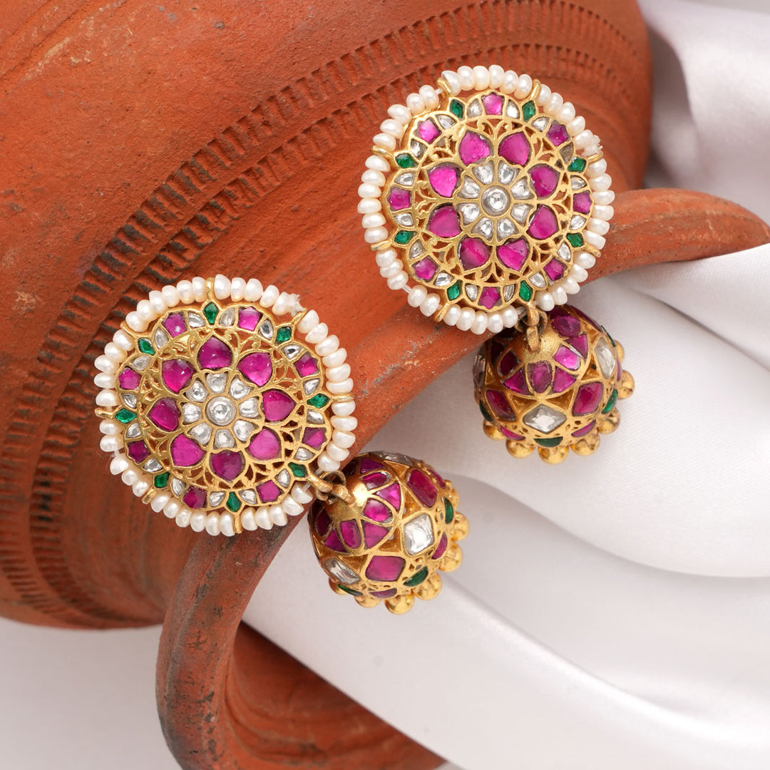 Delightful Kundan Jhumkhas