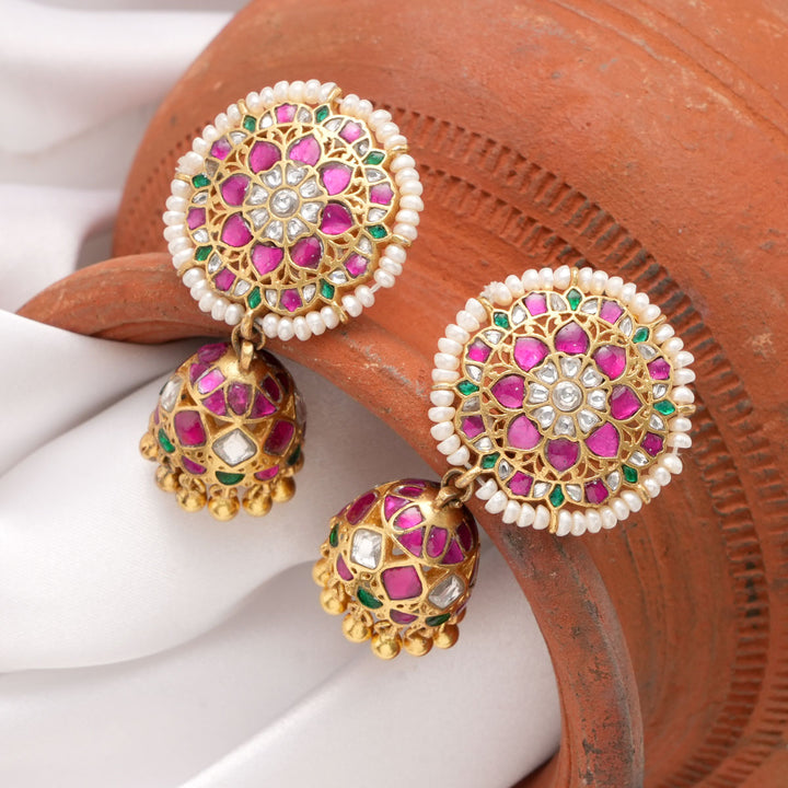 Delightful Kundan Jhumkhas