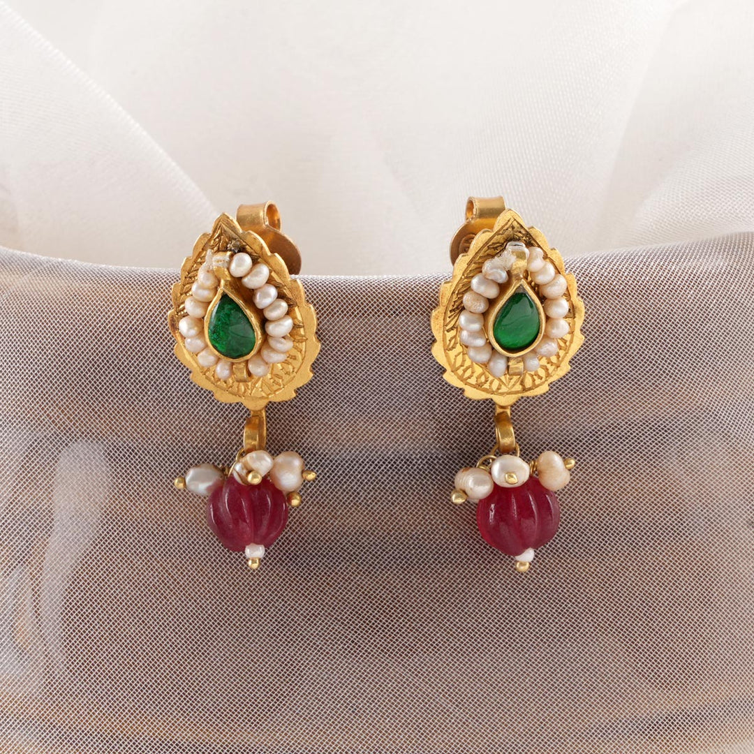 Leaf Designed Drops Earrings