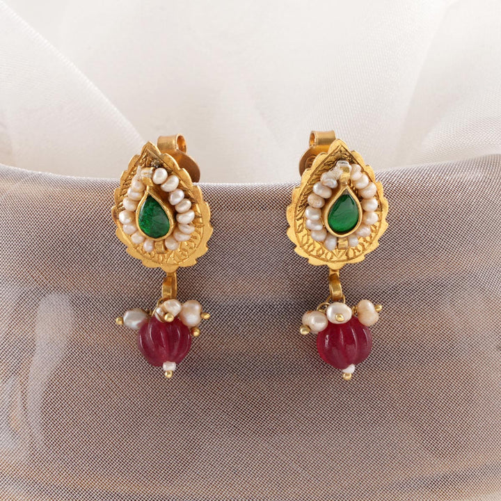 Leaf Designed Drops Earrings