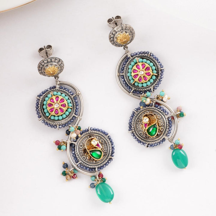 Trishali Oxidised Long Earrings