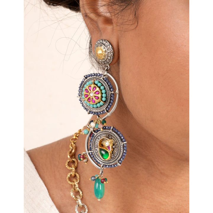 Trishali Oxidised Long Earrings