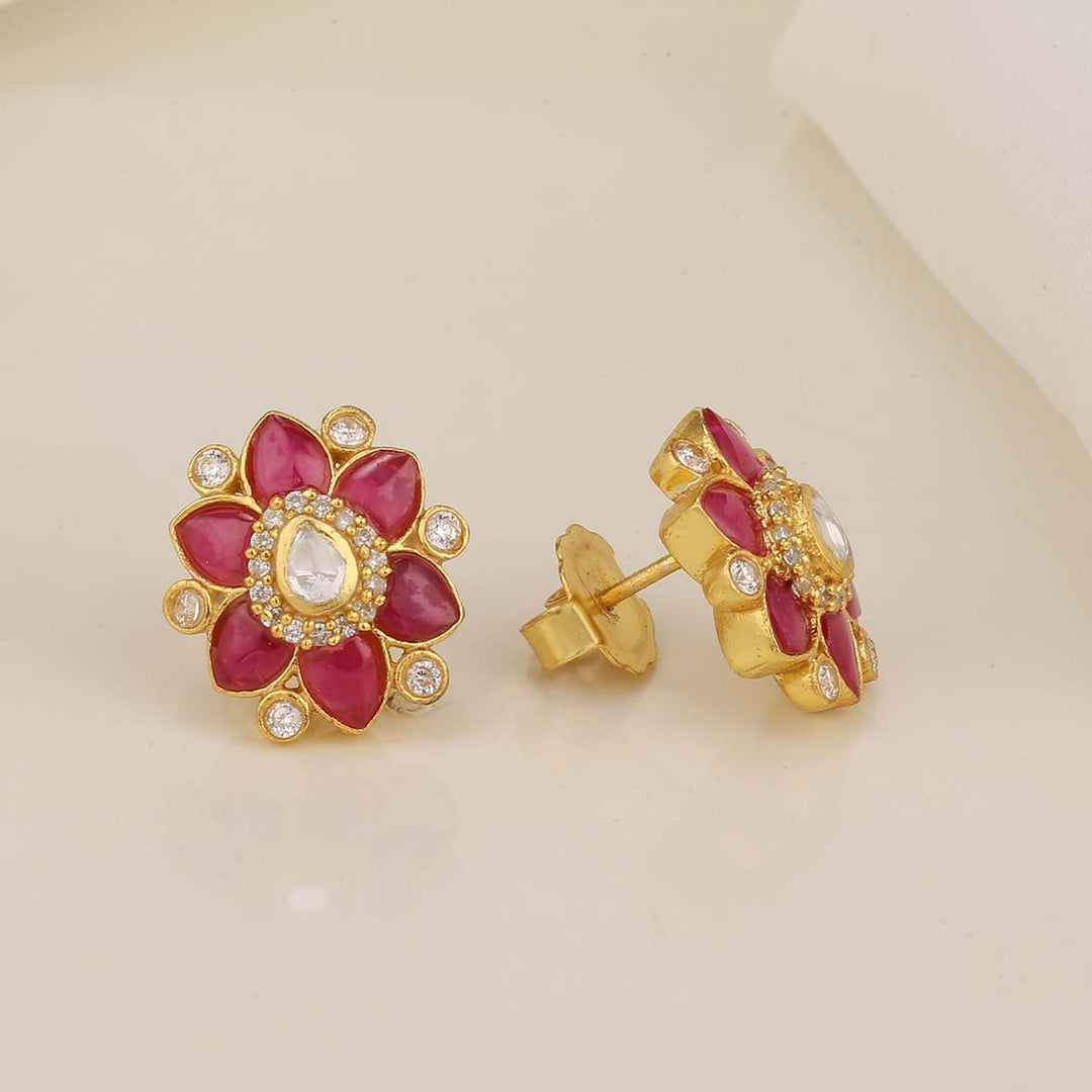 Floral Stone Studs