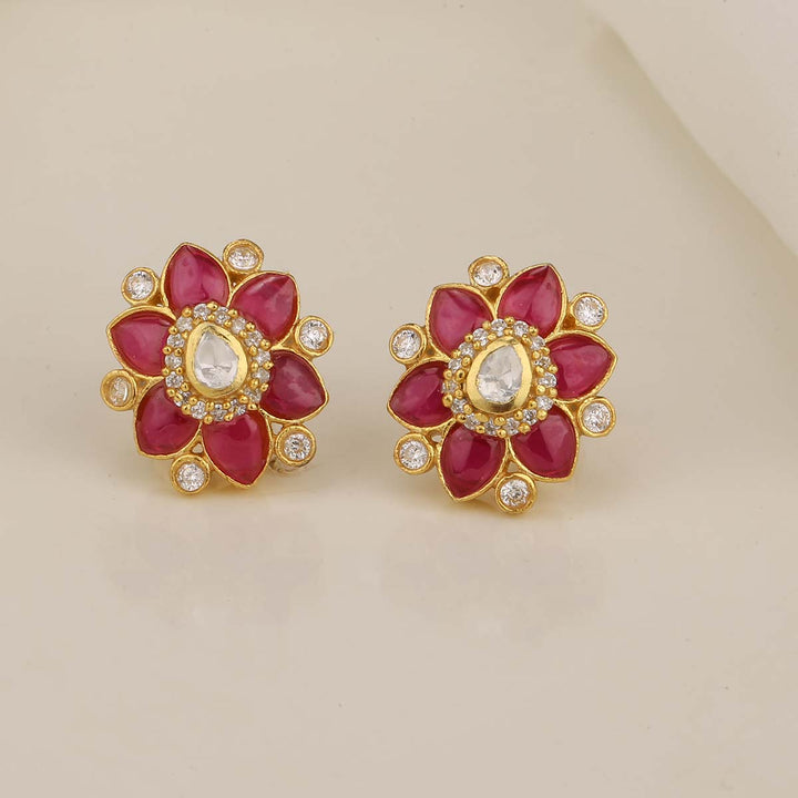 Floral Stone Studs