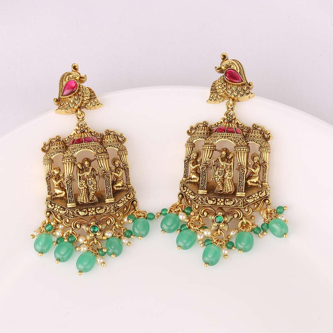 Cutest Radhakrishna Nagas Long Earrings