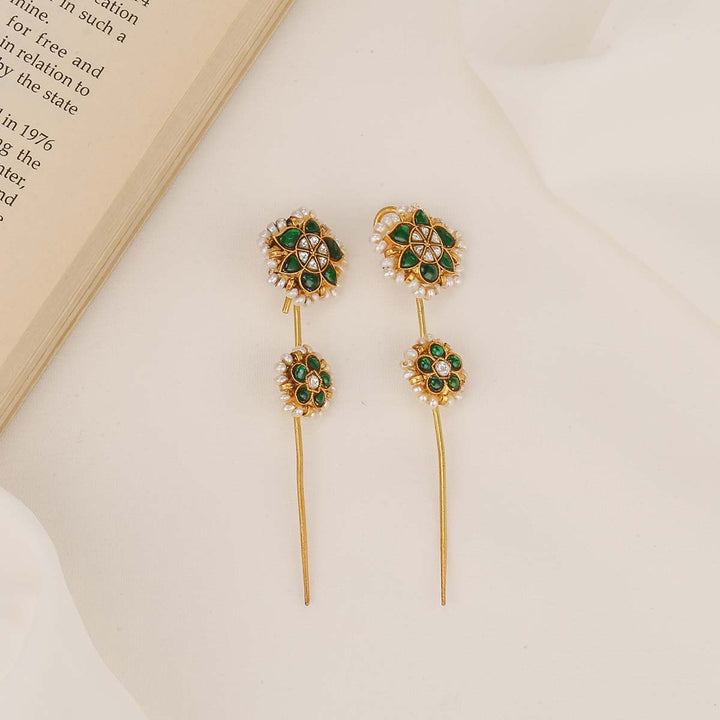 Attractive Kundan Needle Ear cuffs