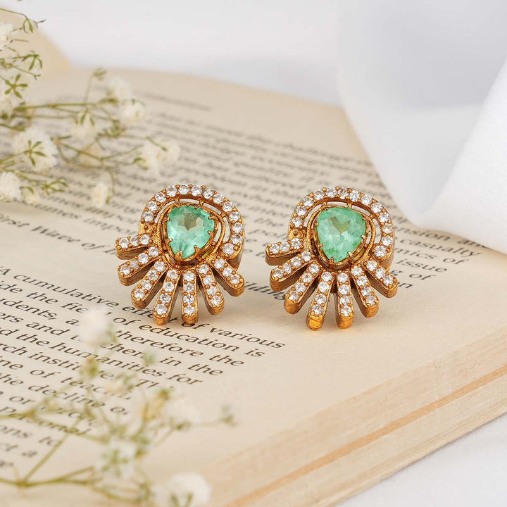 Shinning Green Victorian Studs