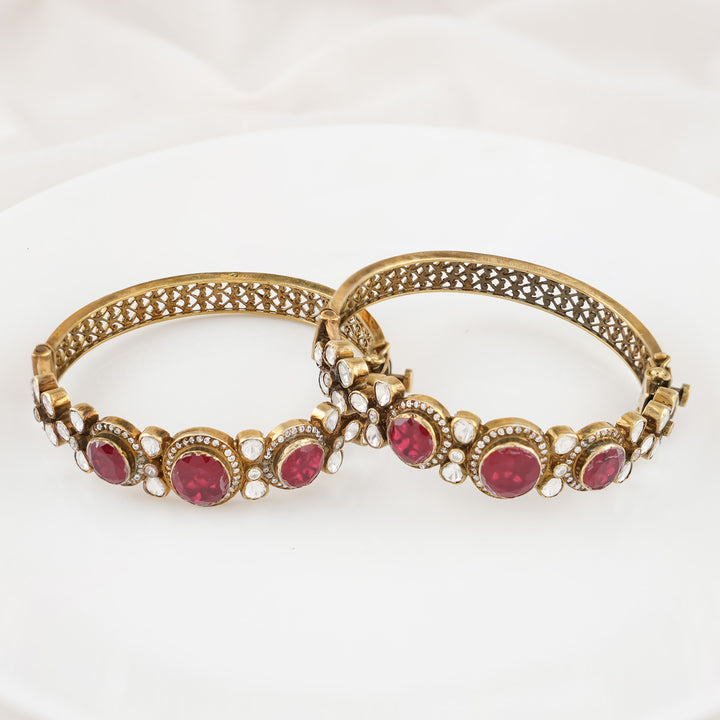 Red Shine Victorian Pair Bangles