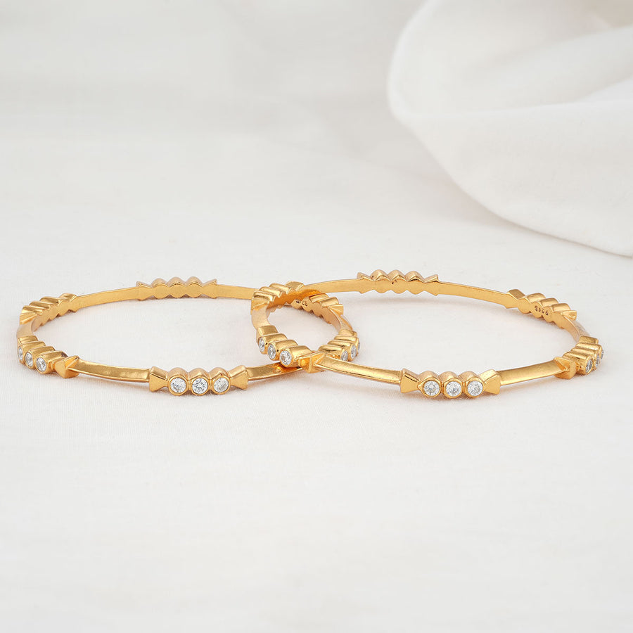 Gold Plated Silver Bangles with Stone | Silver Navarathana Stone ...