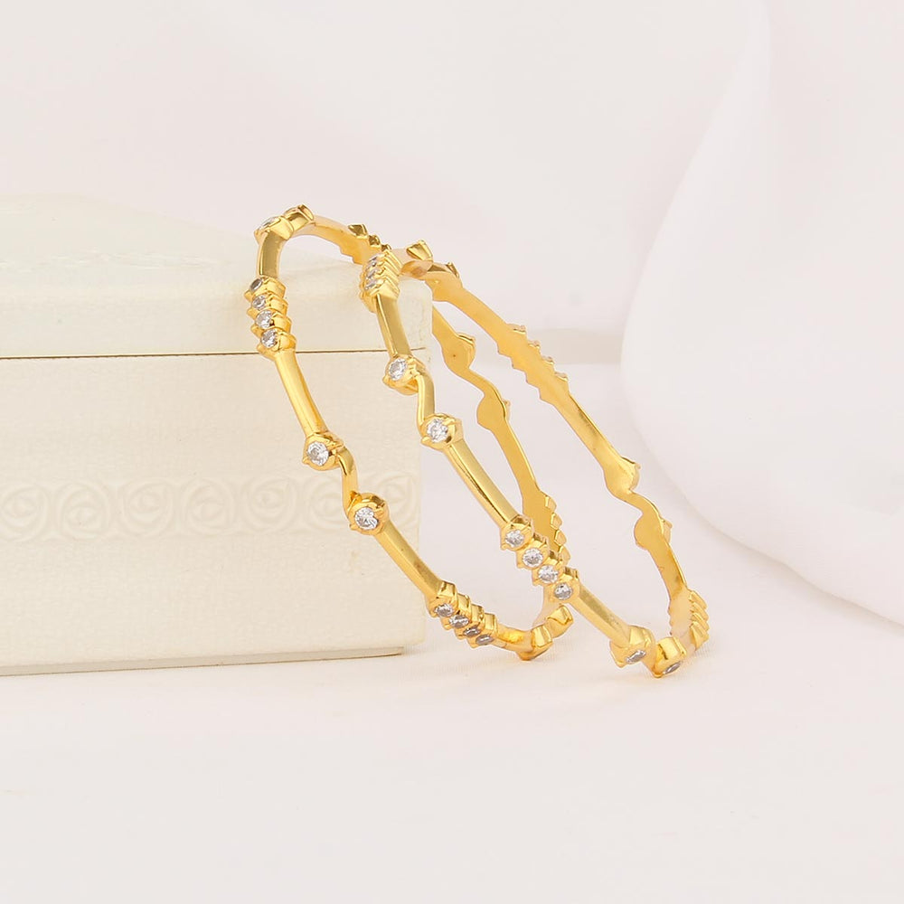 Ganisha  Diamond Design Pair Bangle - AMS-107-1611-2.4