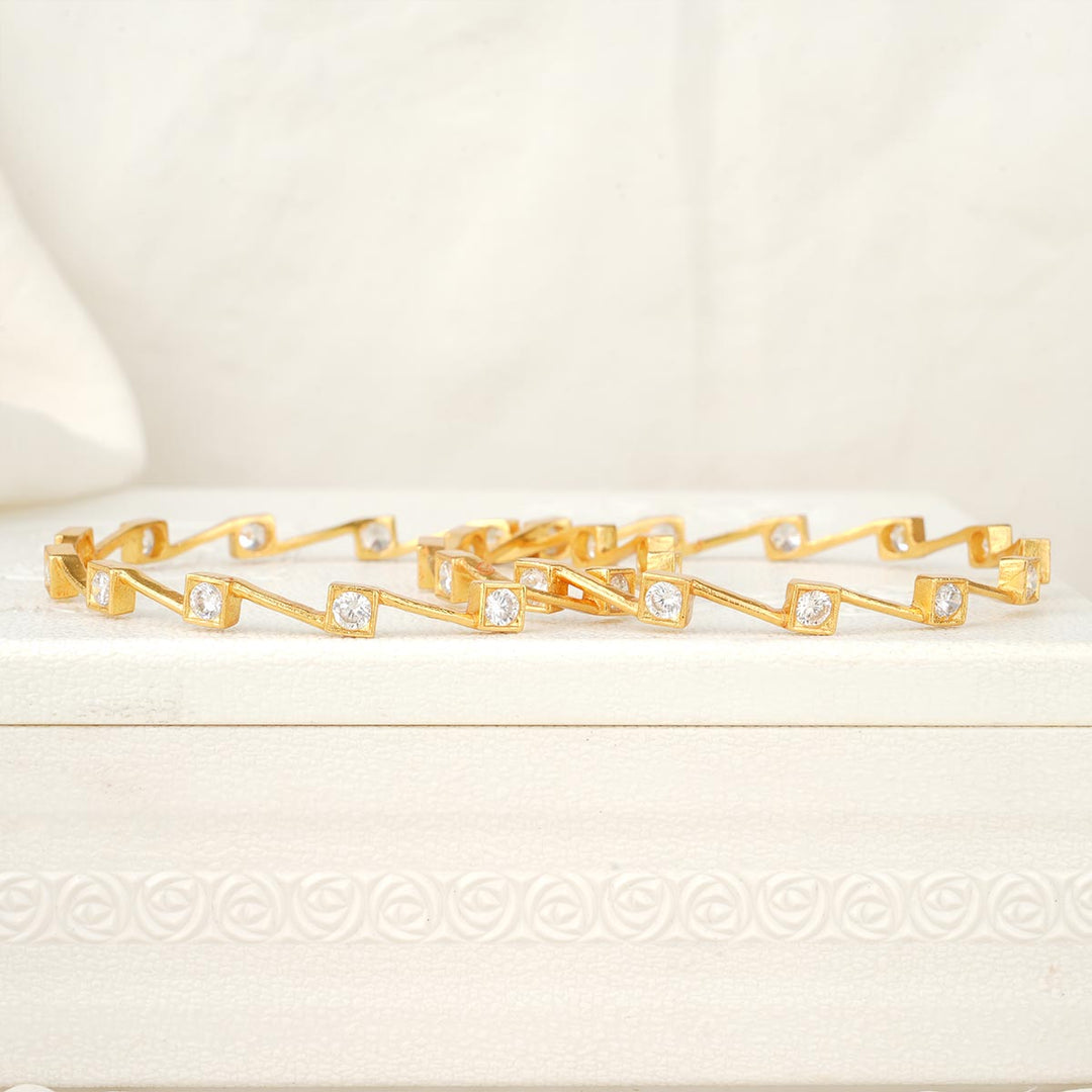 Ziczac Stone Pair Bangle