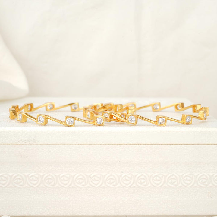 Ziczac Stone Pair Bangle