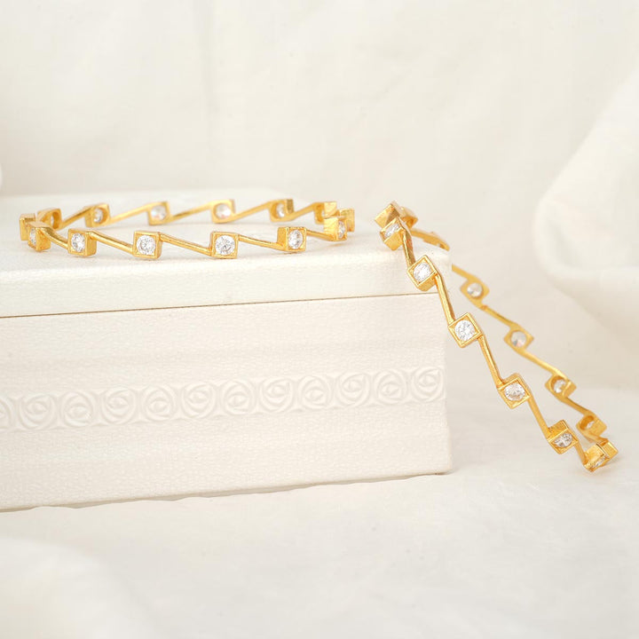 Ziczac Stone Pair Bangle