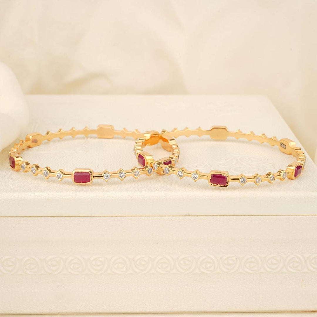 Glittering Stone Pair Bangle