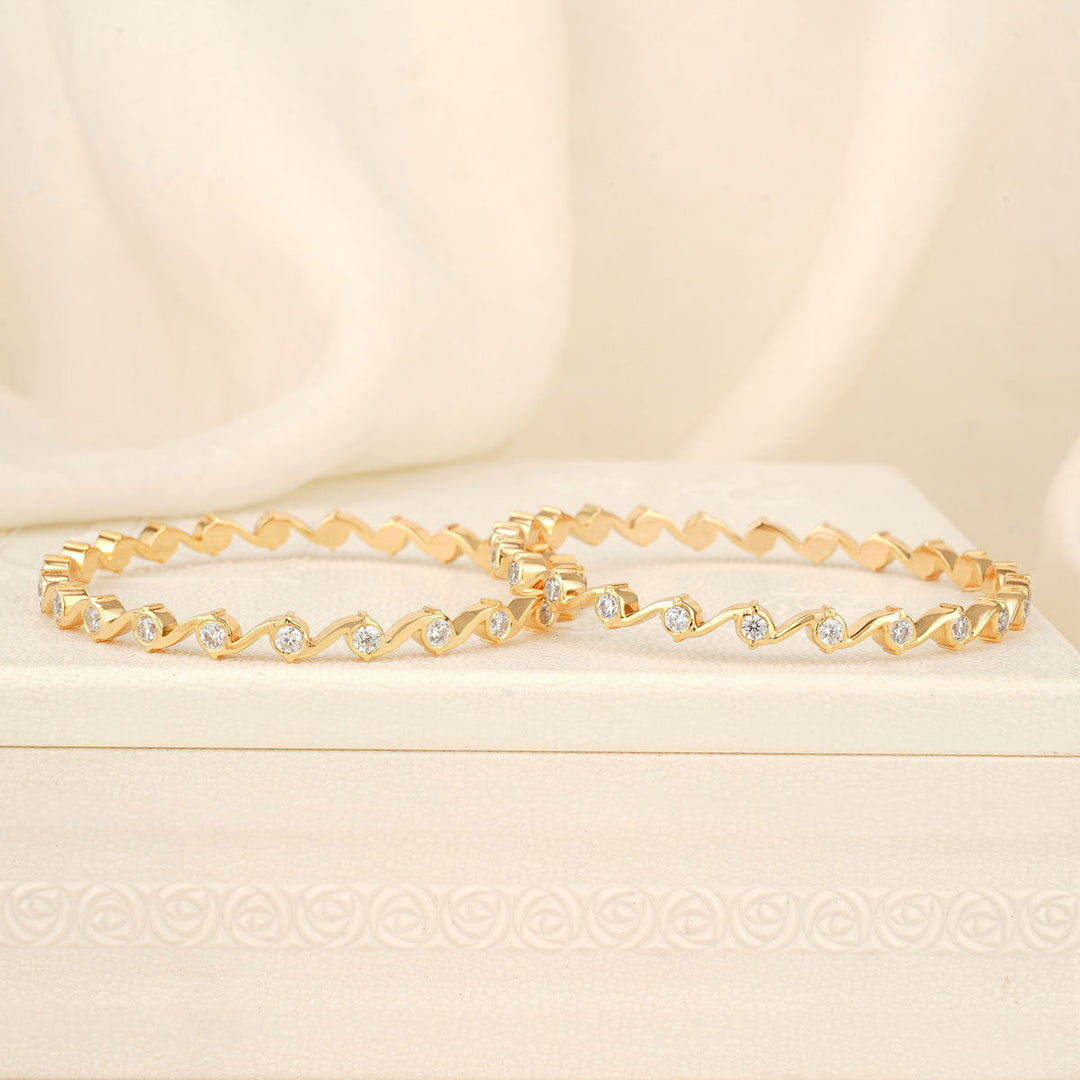 Tanisha Stone Pair Bangle - AMS-107-1953-2.4"
