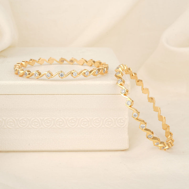 Tanisha Stone Pair Bangle - AMS-107-1953-2.4"