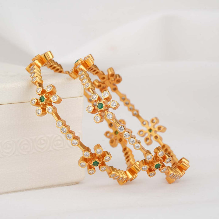 Shinning Floral  Pair Bangles