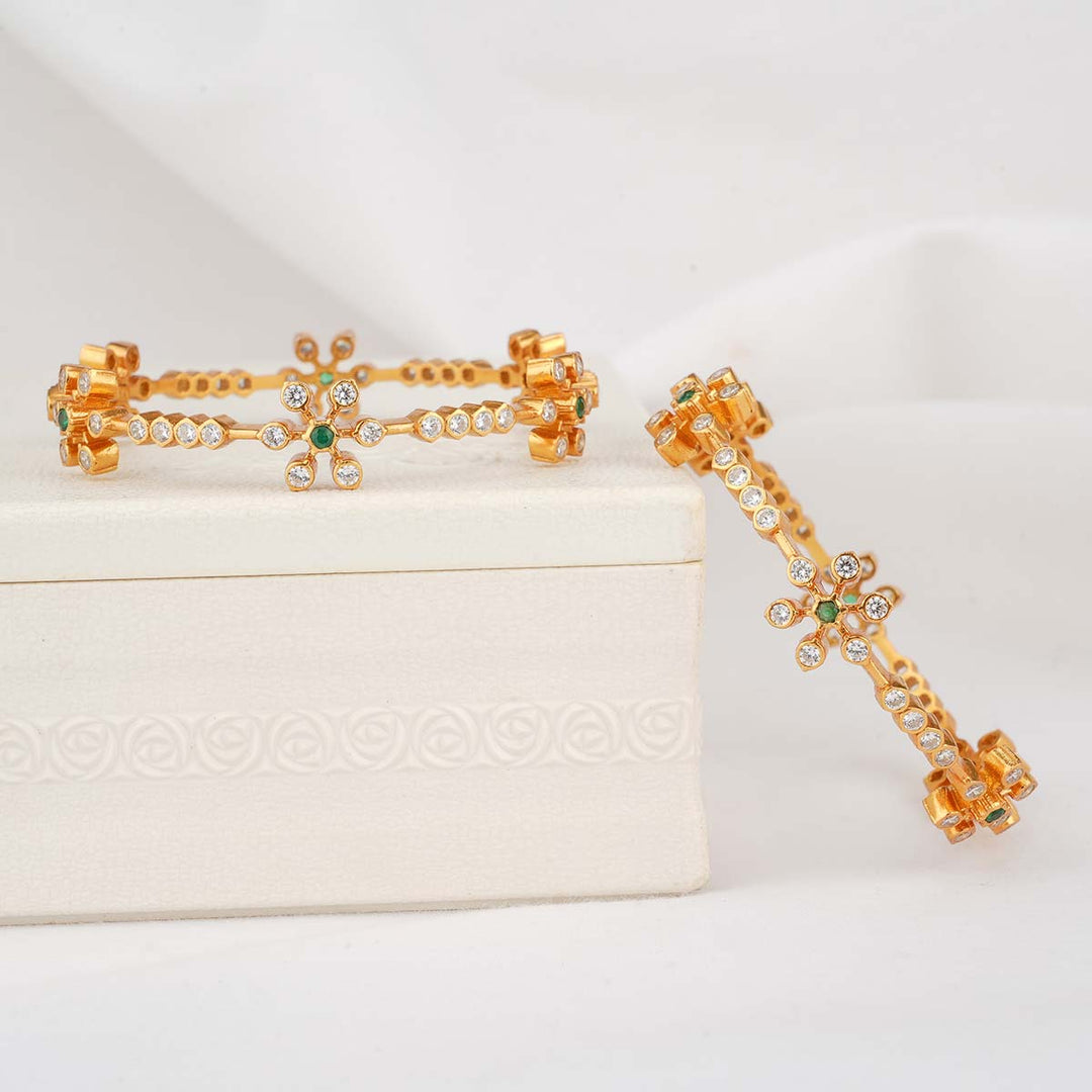 Shinning Floral  Pair Bangles
