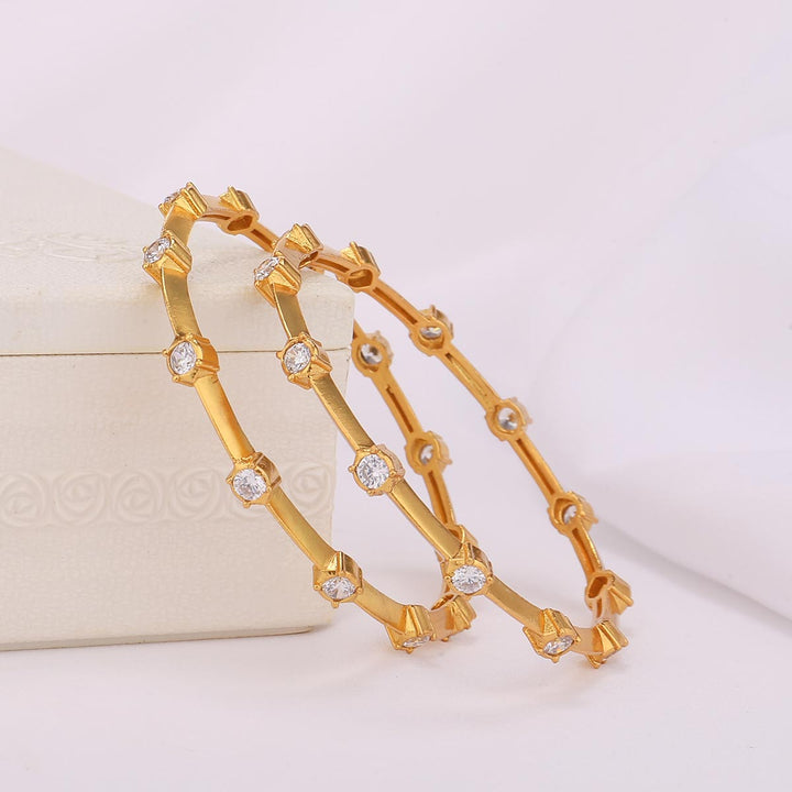 Glittering Stone Pair Bangles