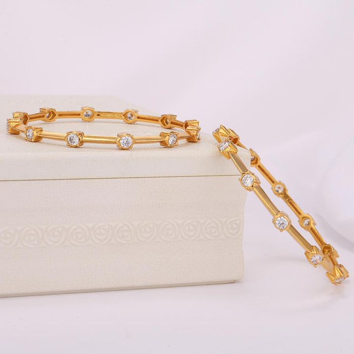 Glittering Stone Pair Bangles