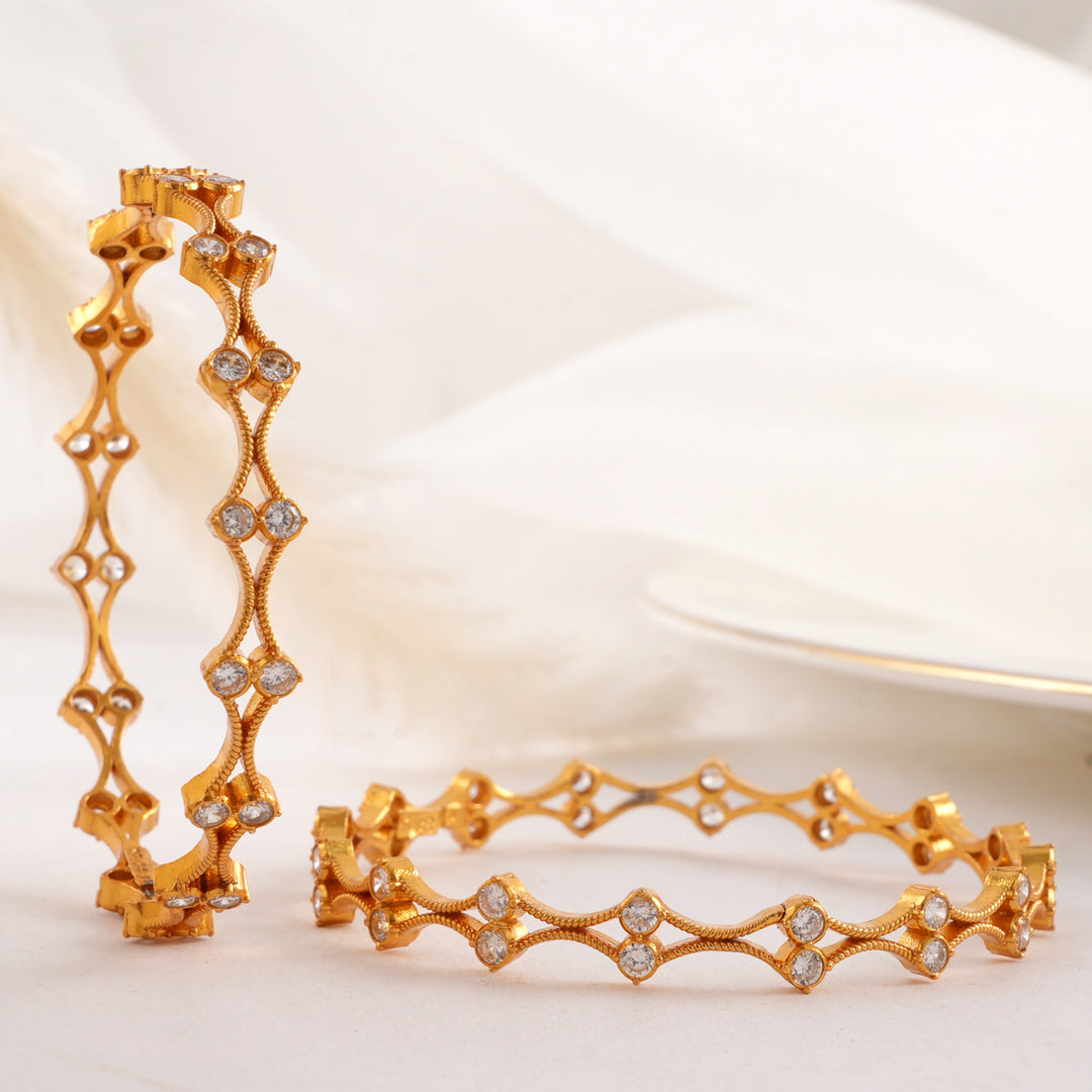 Glittering Stone Pair Bangle