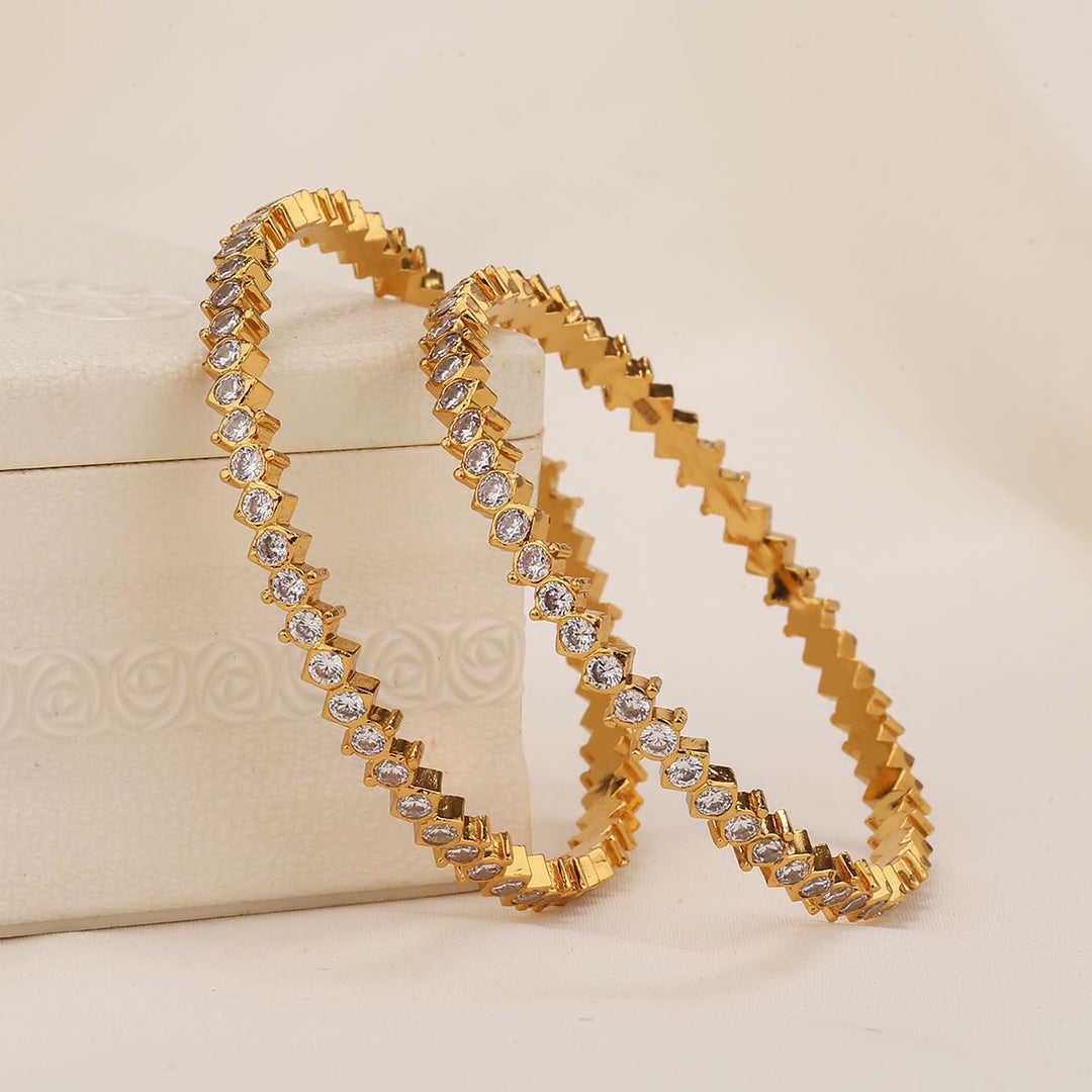 White Charm Stone Pair Bangle