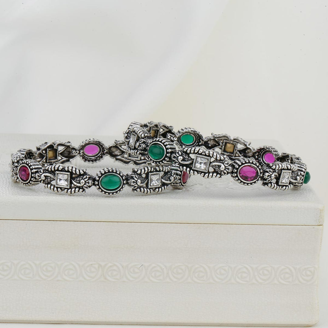 Vintage Glam Oxidised Pair Bangles