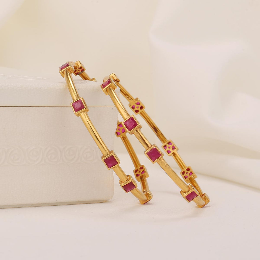 Nithyalekha Stone Pair Bangles