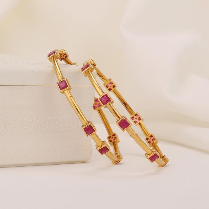 Nithyalekha Stone Pair Bangles