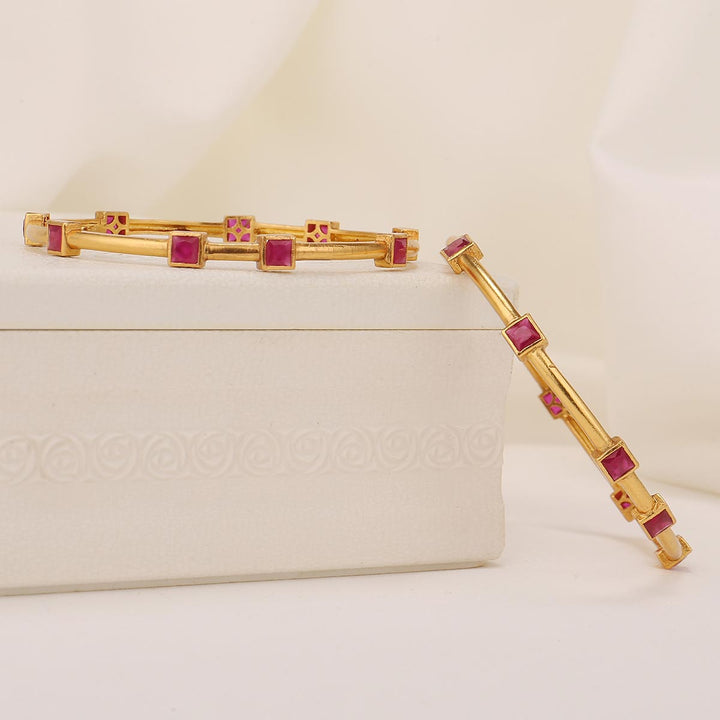 Nithyalekha Stone Pair Bangles