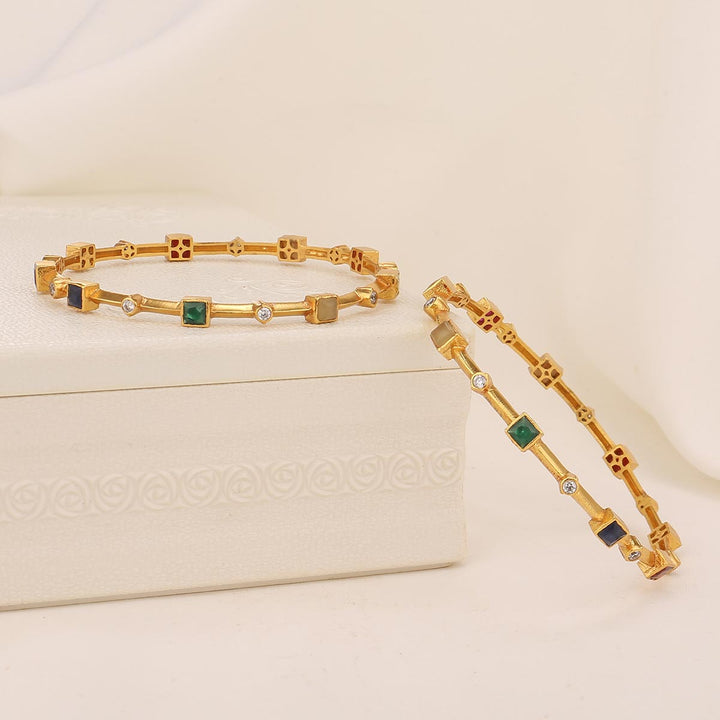 Charming Stone Pair Bangles