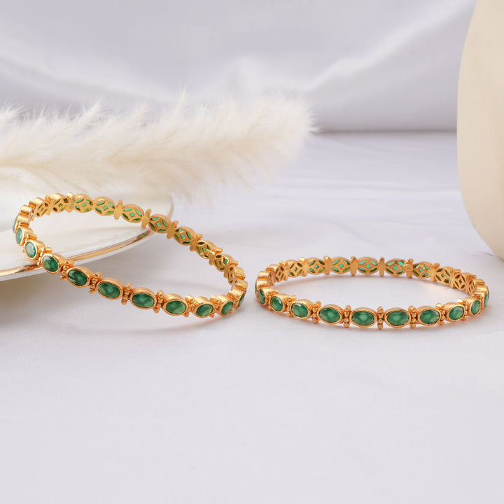 Greenish Stone Pair Bangle