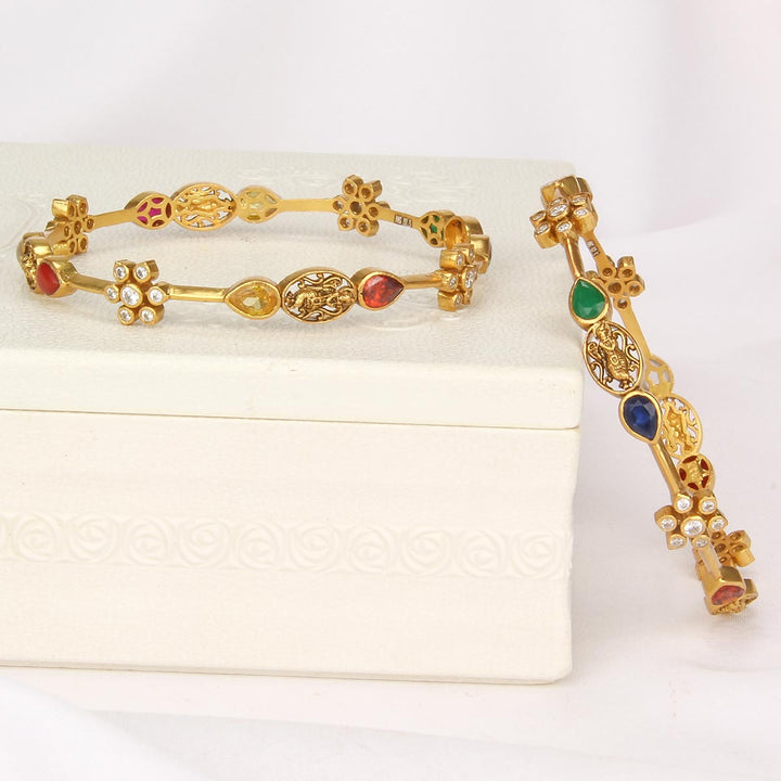 Shine Navarathna Nagas Pair Bangles