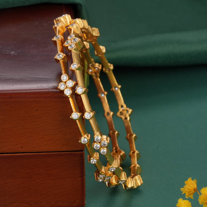 Gleaming Stone Pair Bangles