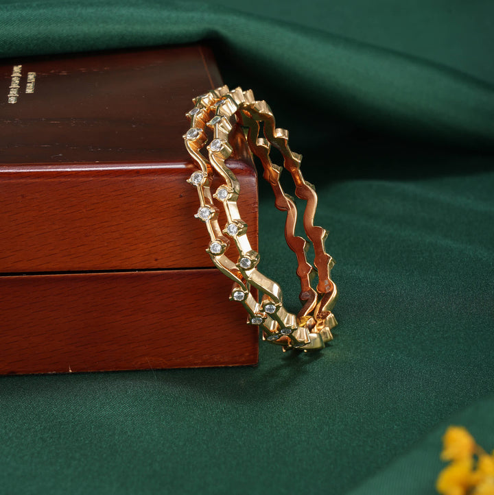 Dazzle Diamond Design Pair Bangles