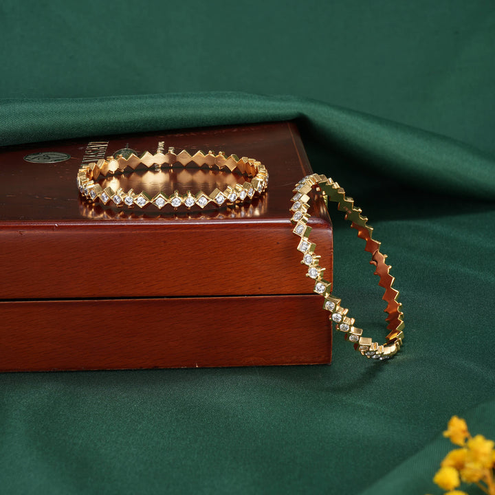 Dazzle Diamond Design Pair Bangles