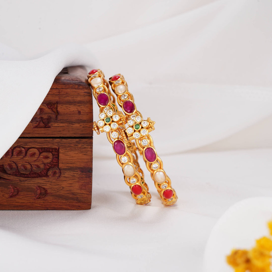 Prismatic Stone Pair Bangle