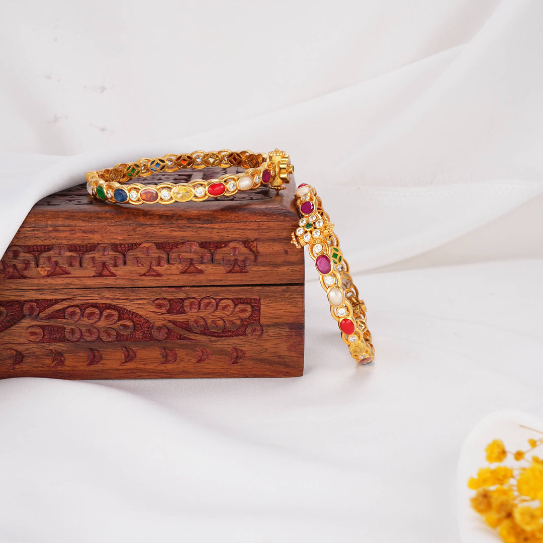 Prismatic Stone Pair Bangle