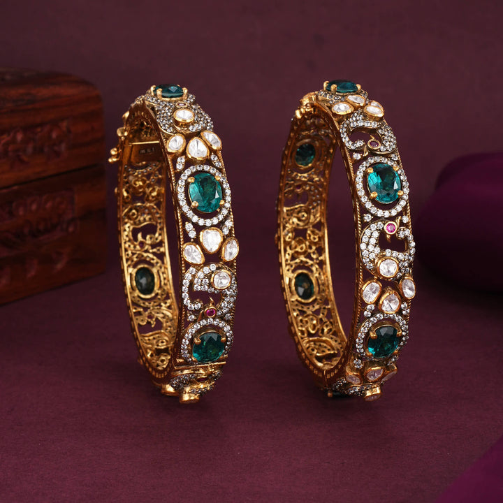 Crafted Elegance Moissanite Pair Bangles
