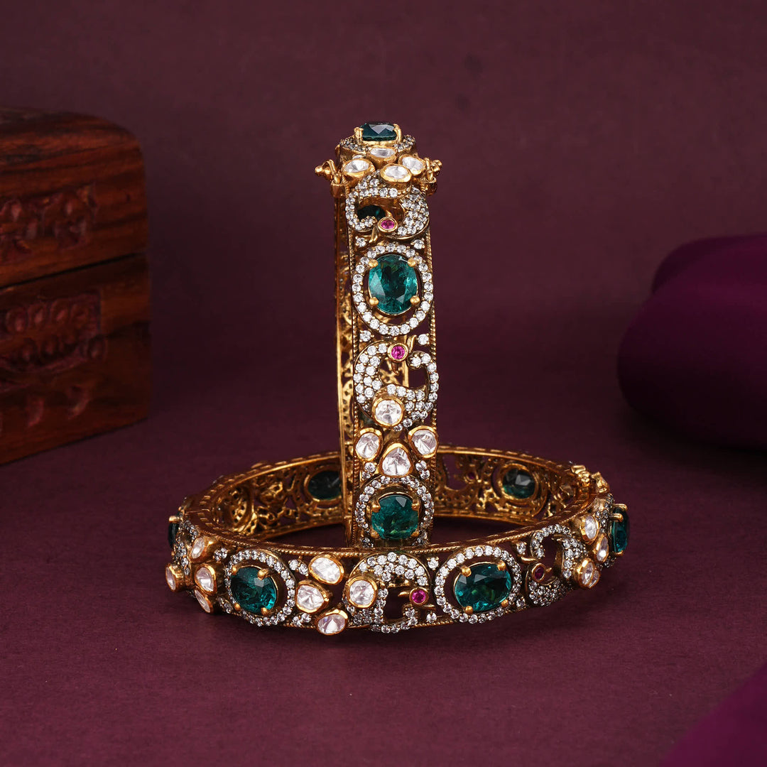 Crafted Elegance Moissanite Pair Bangles