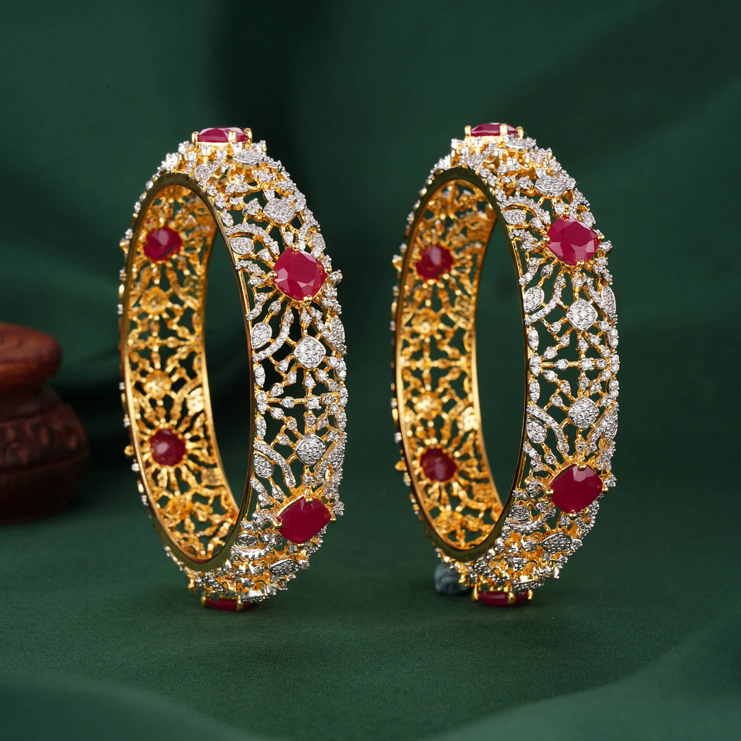 Bright With Brilliance Diamond Design Pair Bangles