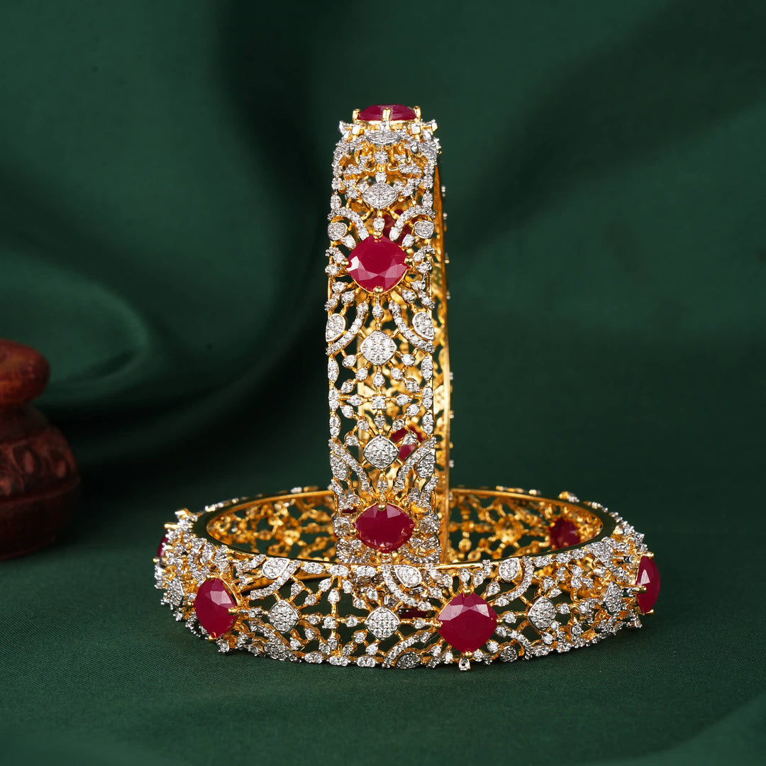 Bright With Brilliance Diamond Design Pair Bangles