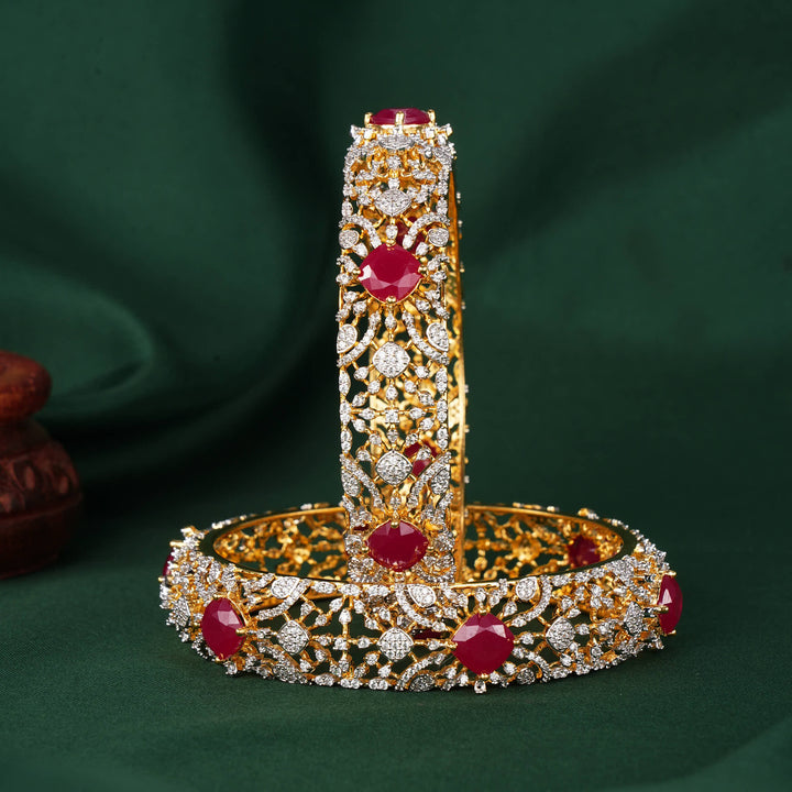 Bright With Brilliance Diamond Design Pair Bangles