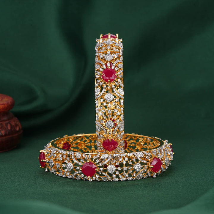 Bright With Brilliance Diamond Design Pair Bangles