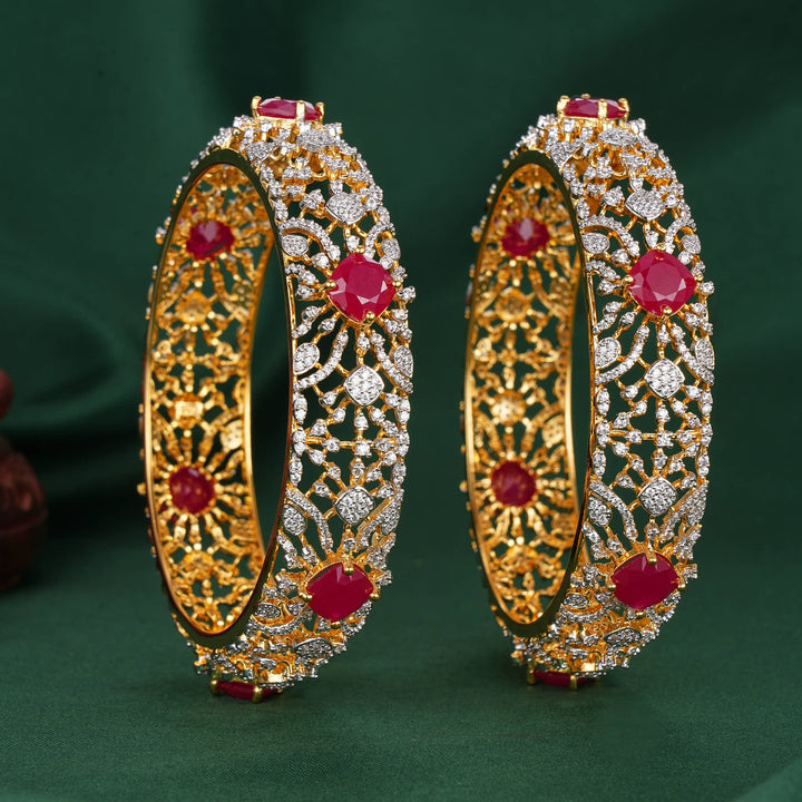 Bright With Brilliance Diamond Design Pair Bangles