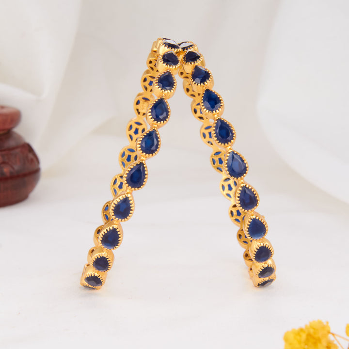 Regal-Blue Stone Pair Bangles