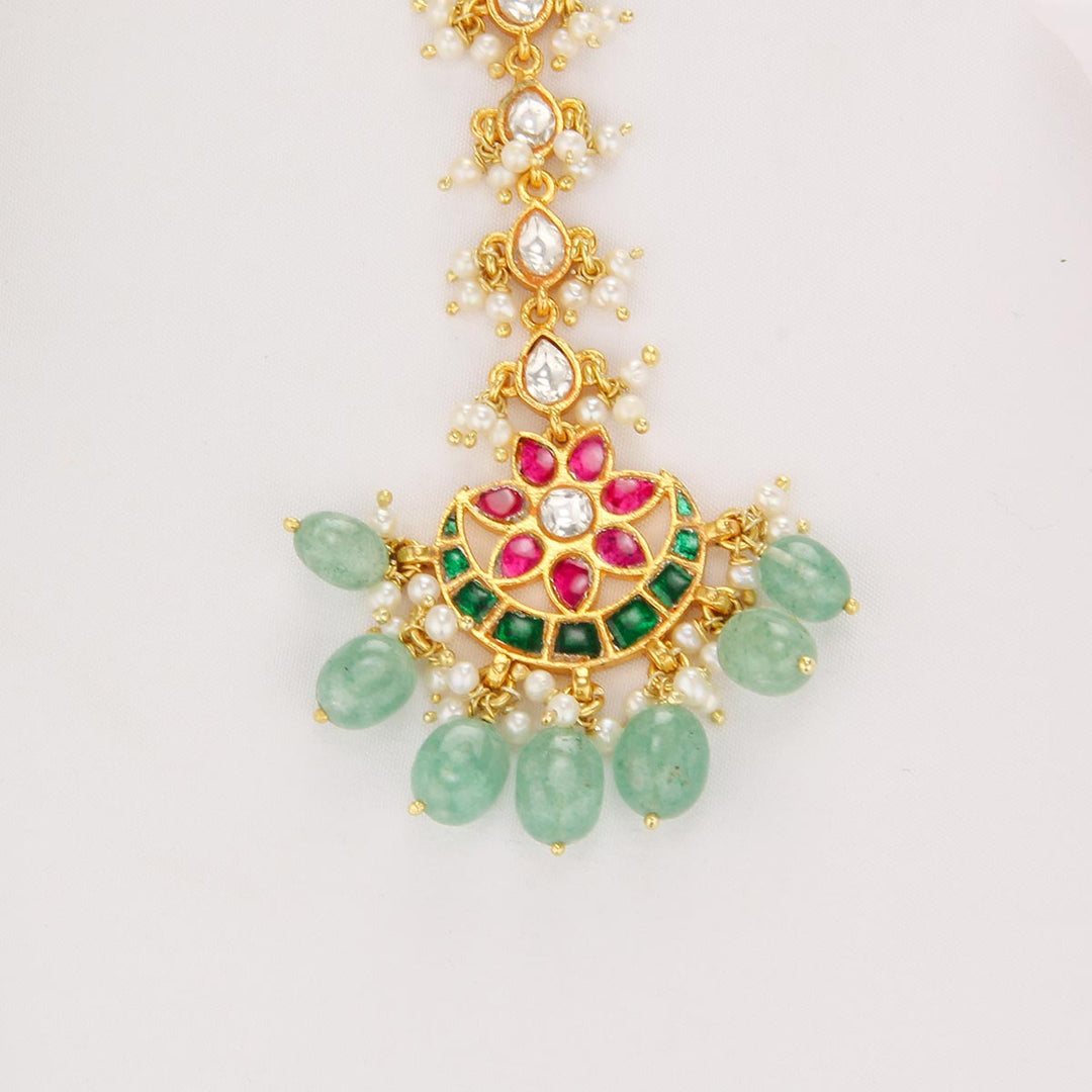 Crystal Drop Kundan Maangtikka