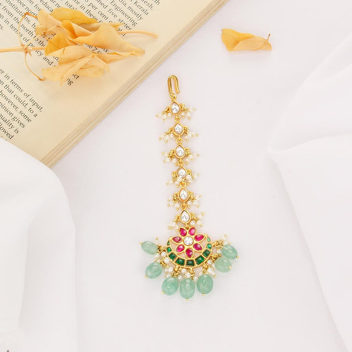 Crystal Drop Kundan Maangtikka